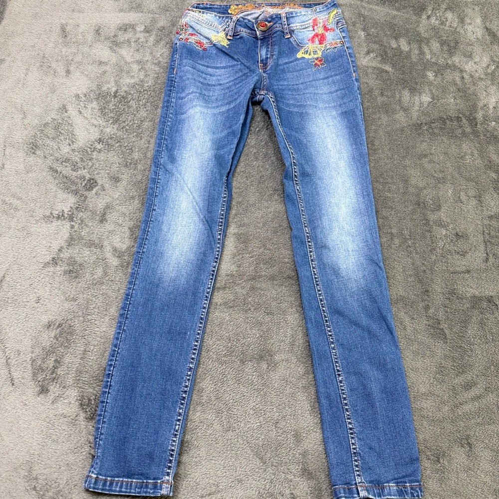 Paige Skyline Size 28 Ankle Peg Jeans Floral Embroidered Women's Denim